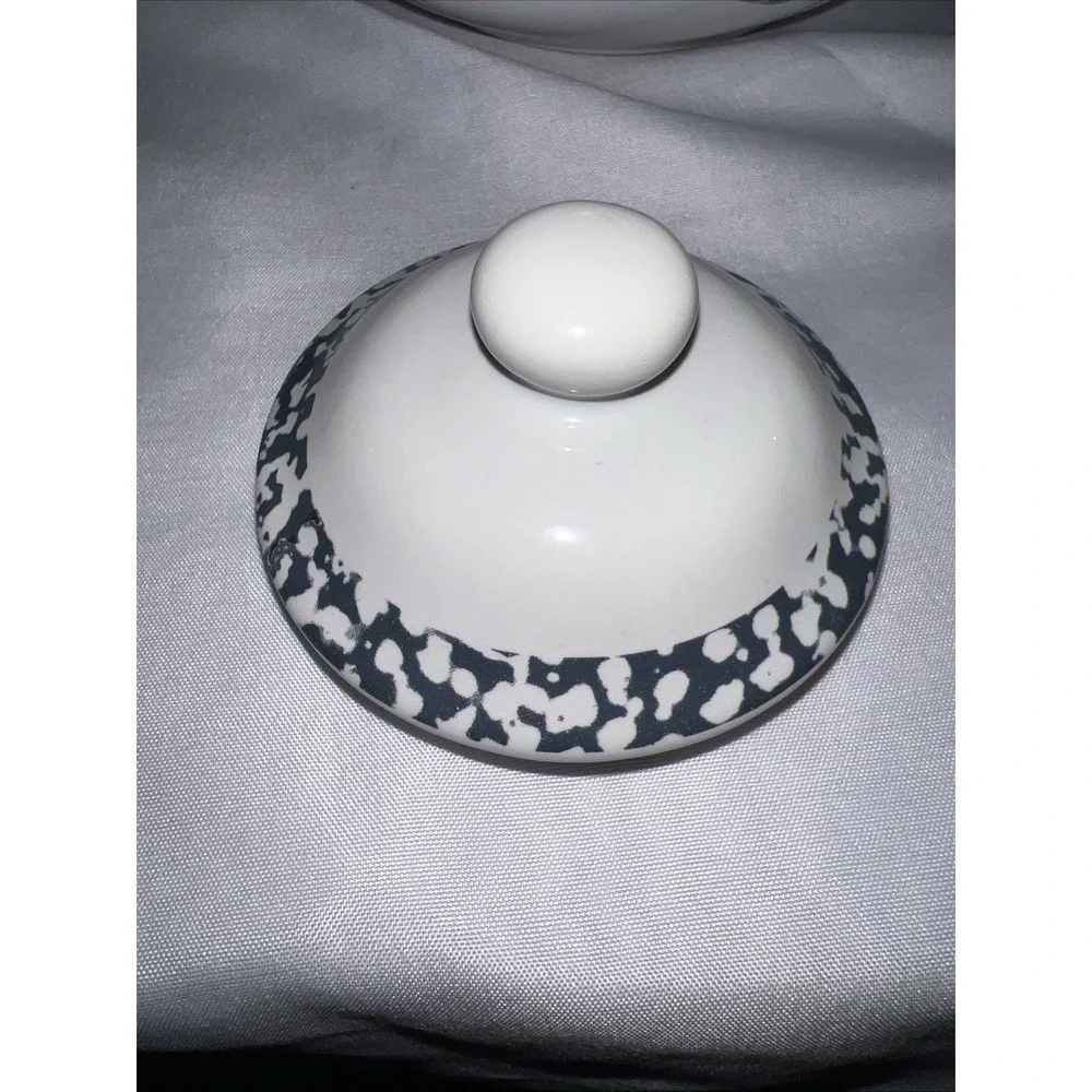 Corelle/ Jay Import Blue Heart Tea Pot Sugar & Creamer Set VTG 3 Piece